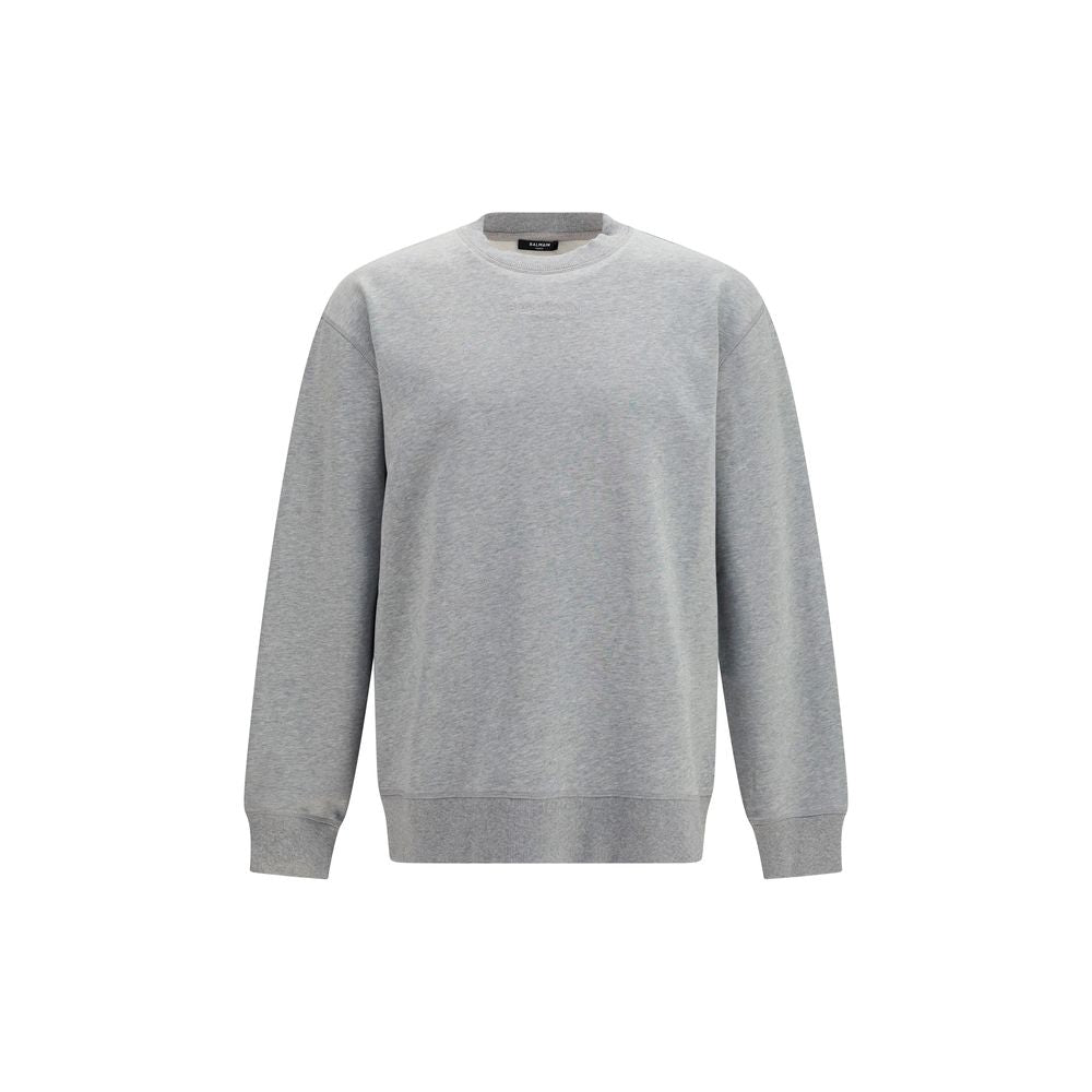 Balmain Gray Cotton Sweatshirt