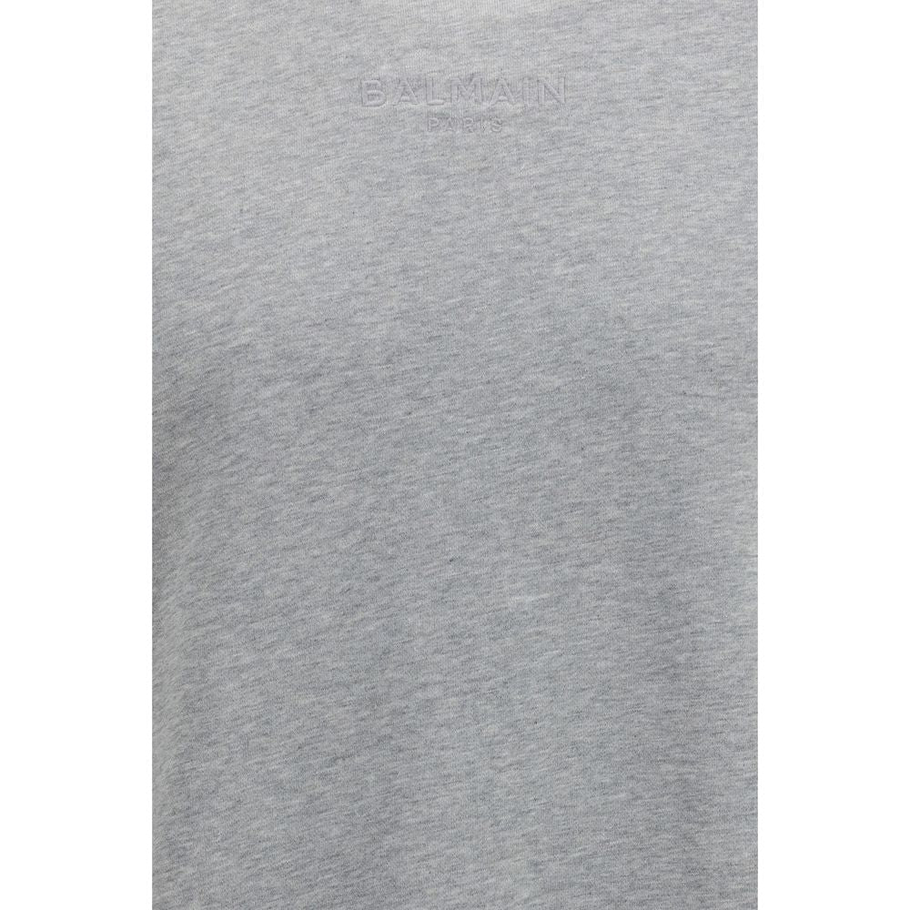 Balmain Gray Cotton Sweatshirt
