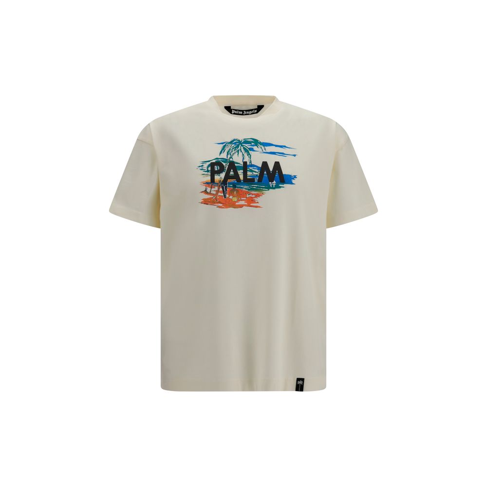 Palm Angels Beige Cotton T-Shirt