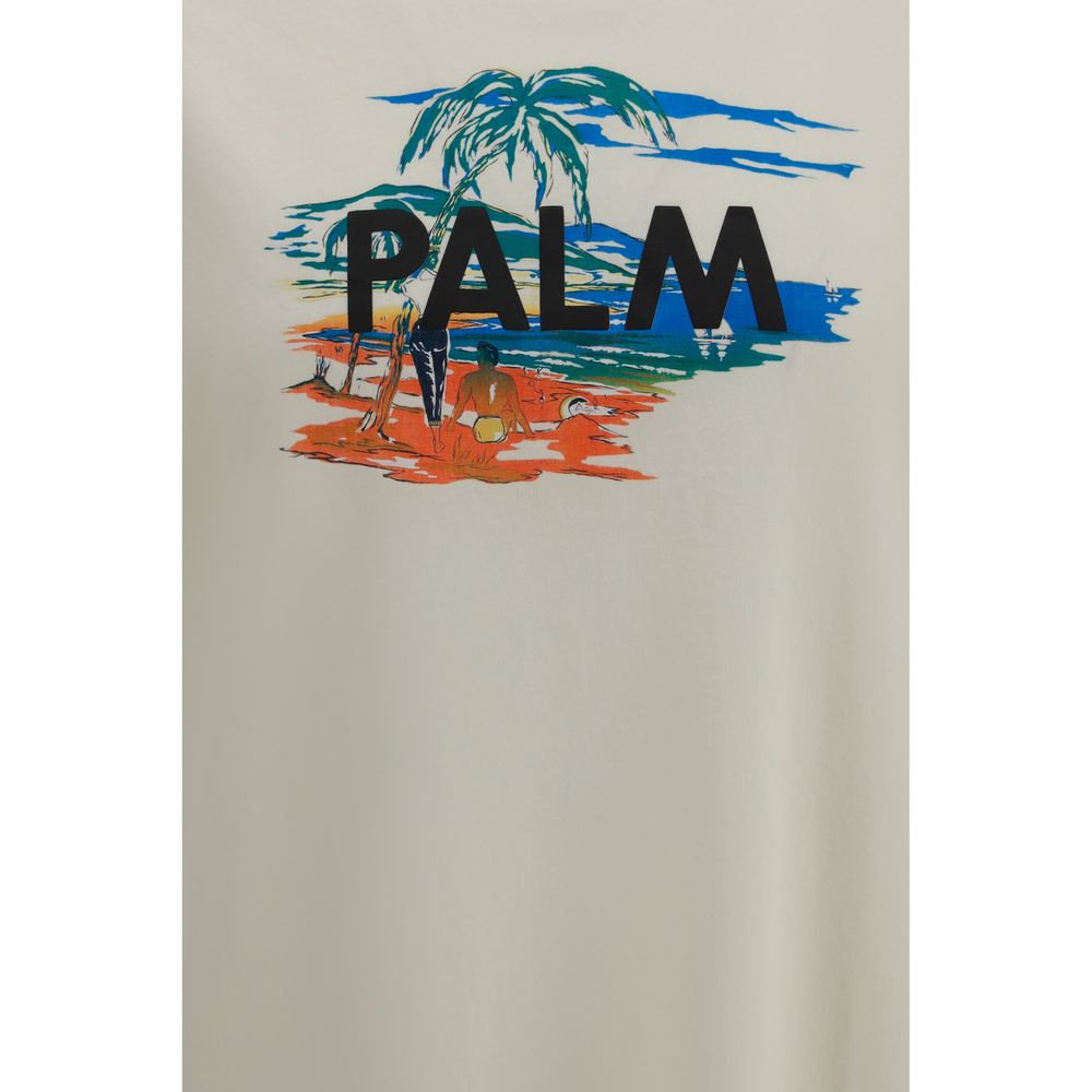 Palm Angels Beige Cotton T-Shirt