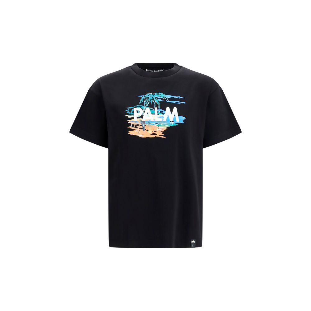 Palm Angels Black Cotton T-Shirt