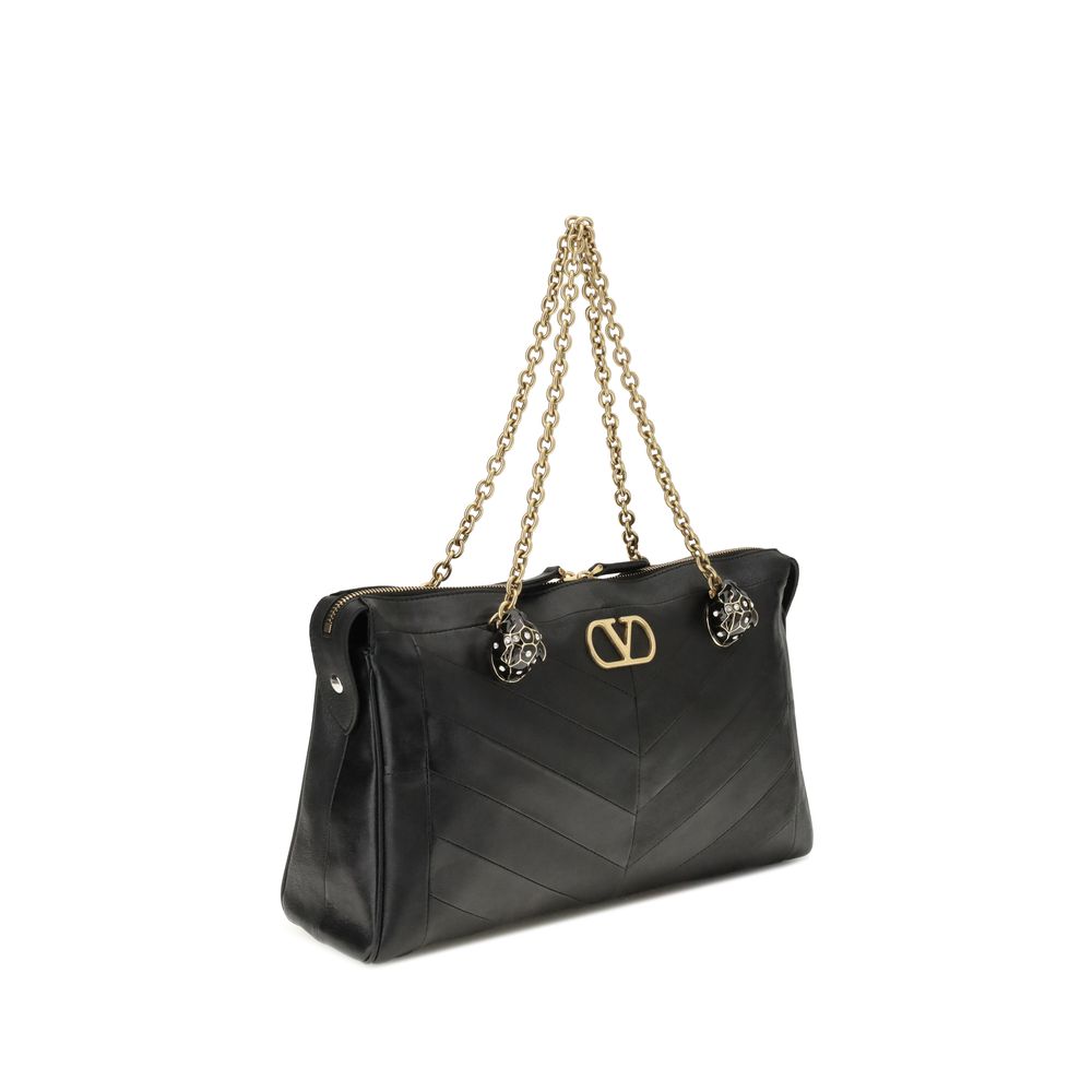 Valentino Garavani Black Lamb Ovis Aries Aries Shoulder Bag Valentino Garavani