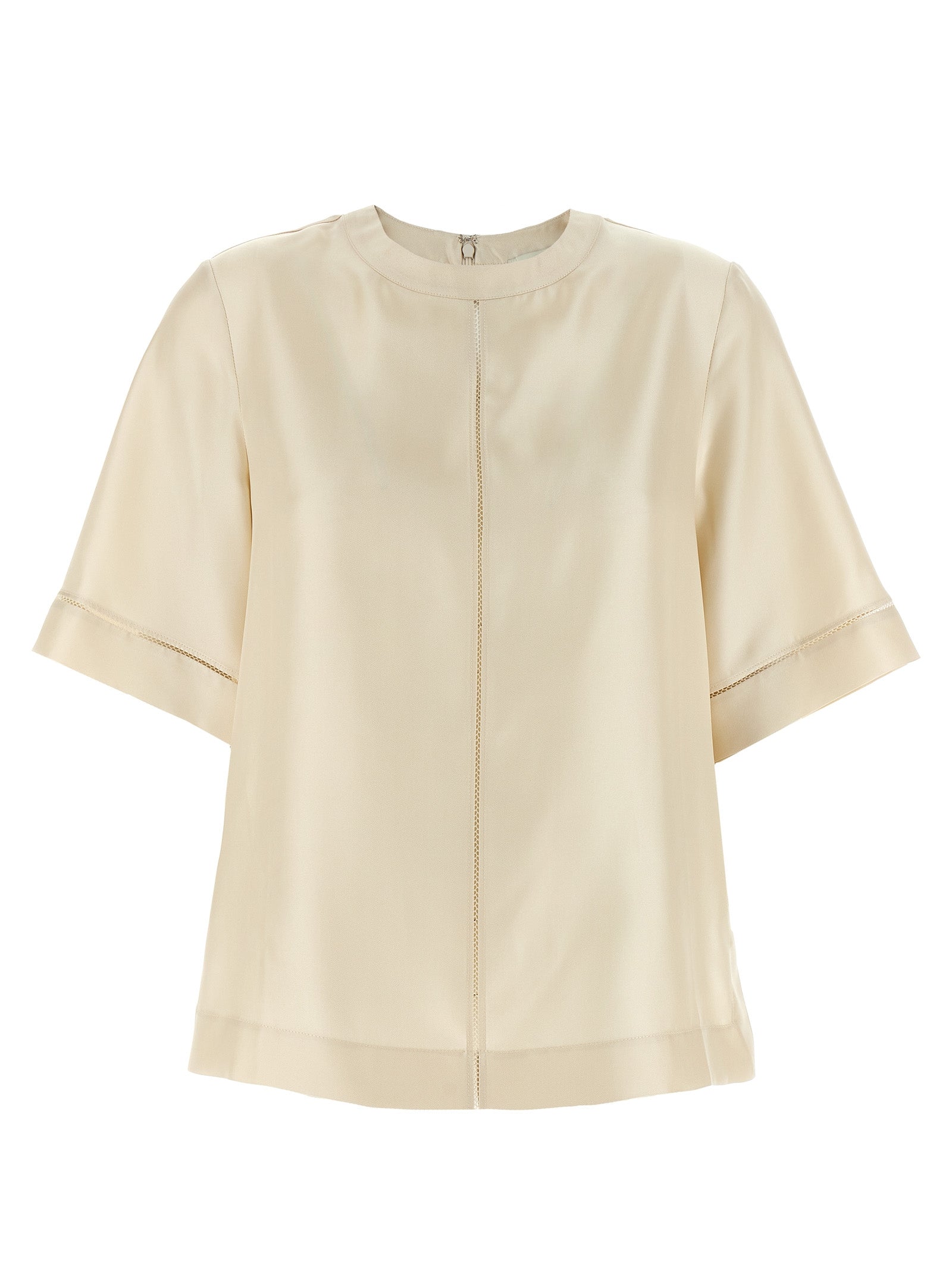 Loulou De Saison Beige Silk Blouse