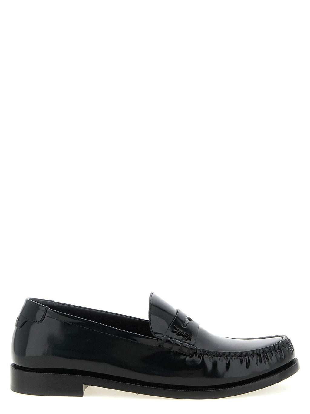 Saint Laurent Black Calfskin Slip-On Loafers