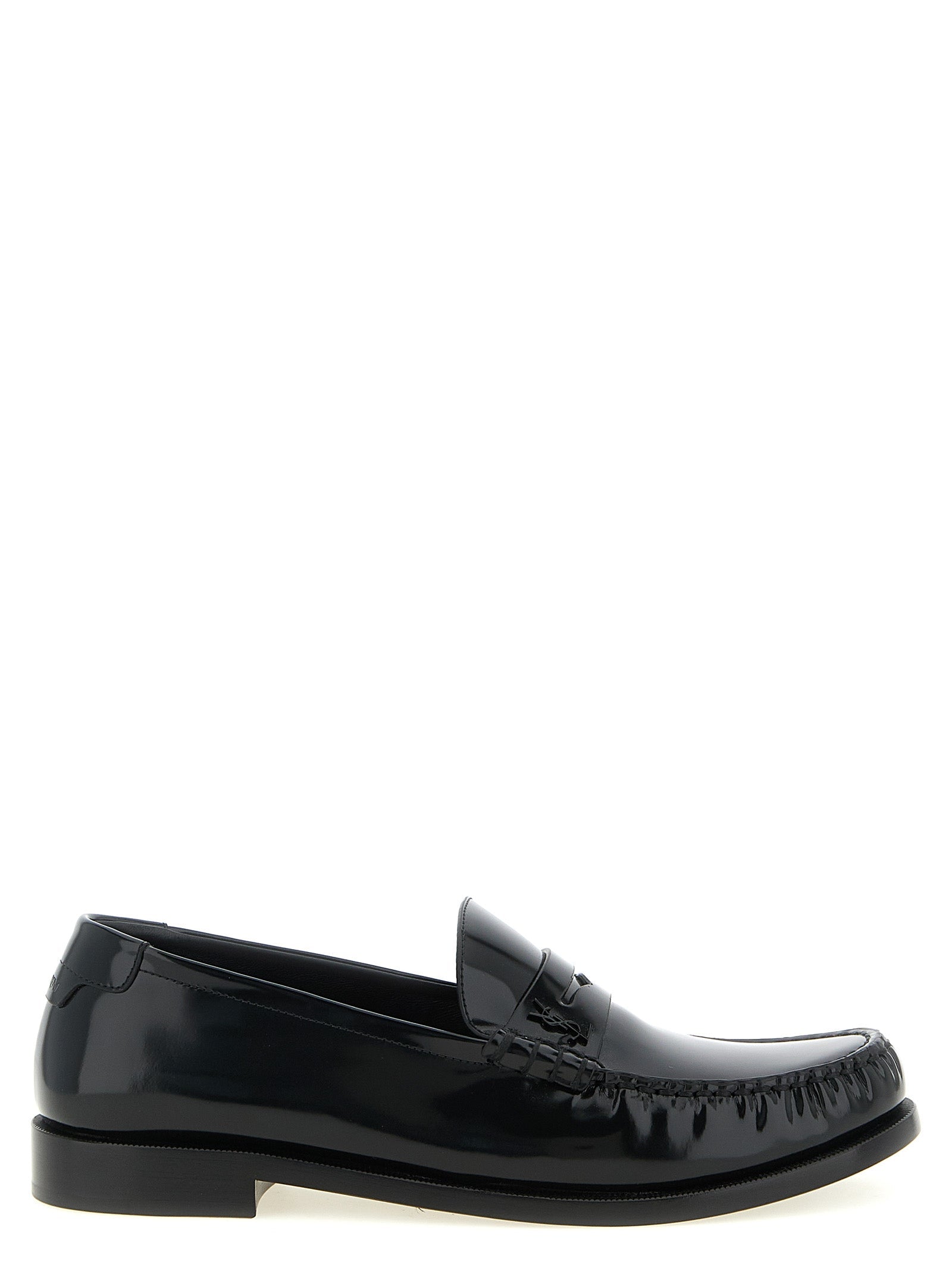 Saint Laurent Black Calfskin Slip-On Loafers