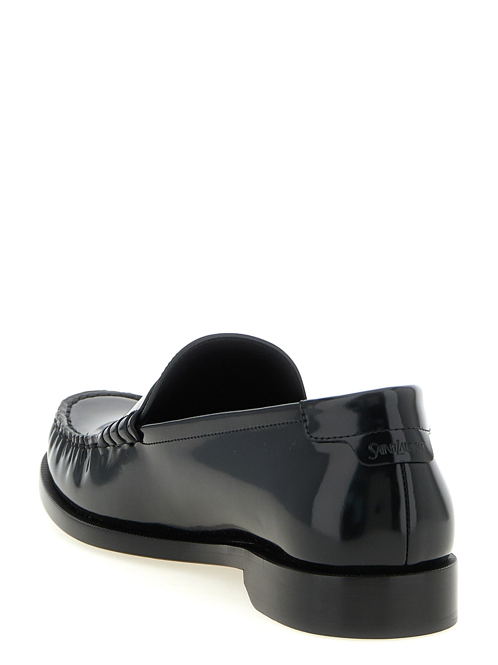 Saint Laurent Black Calfskin Slip-On Loafers