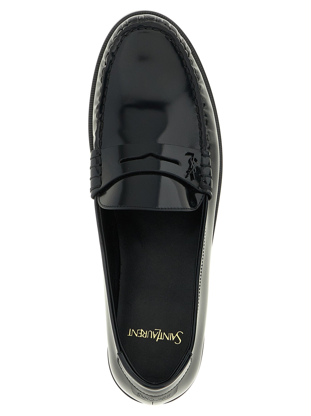 Saint Laurent Black Calfskin Slip-On Loafers