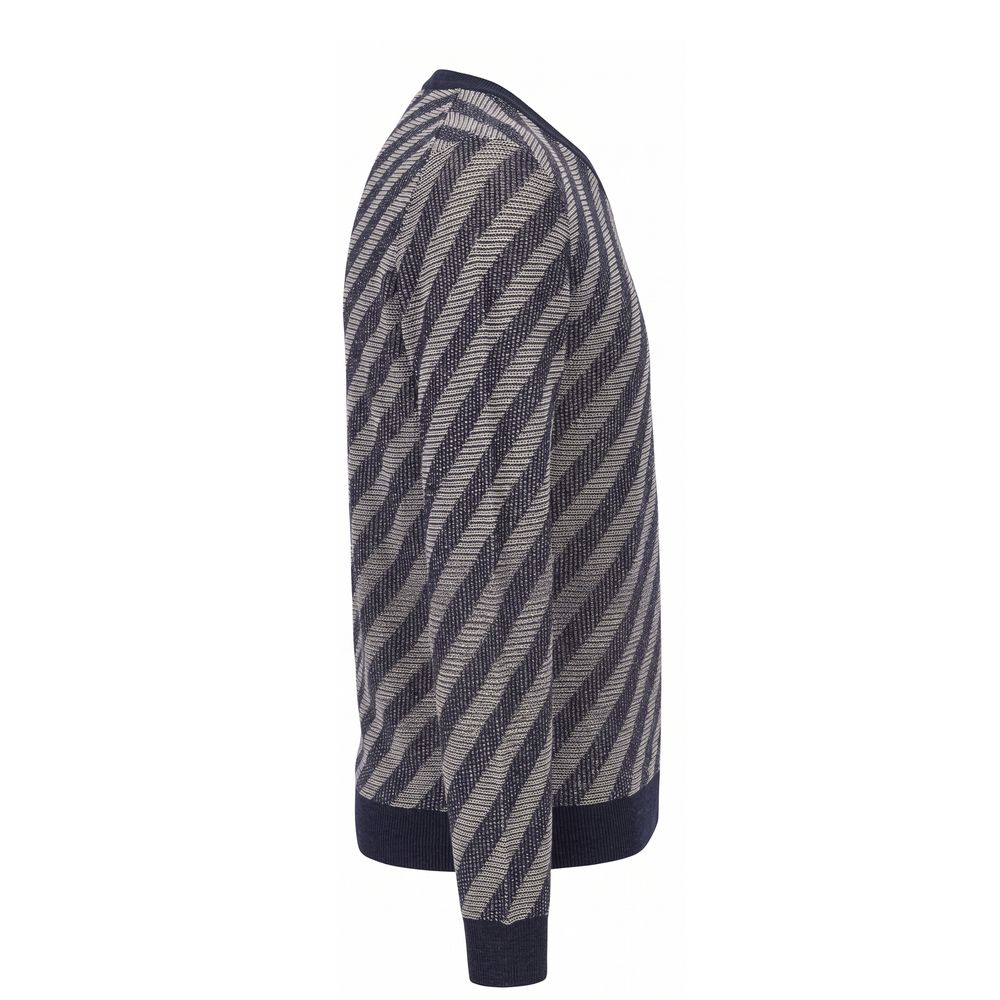 Malo Blue Linen Men Sweater
