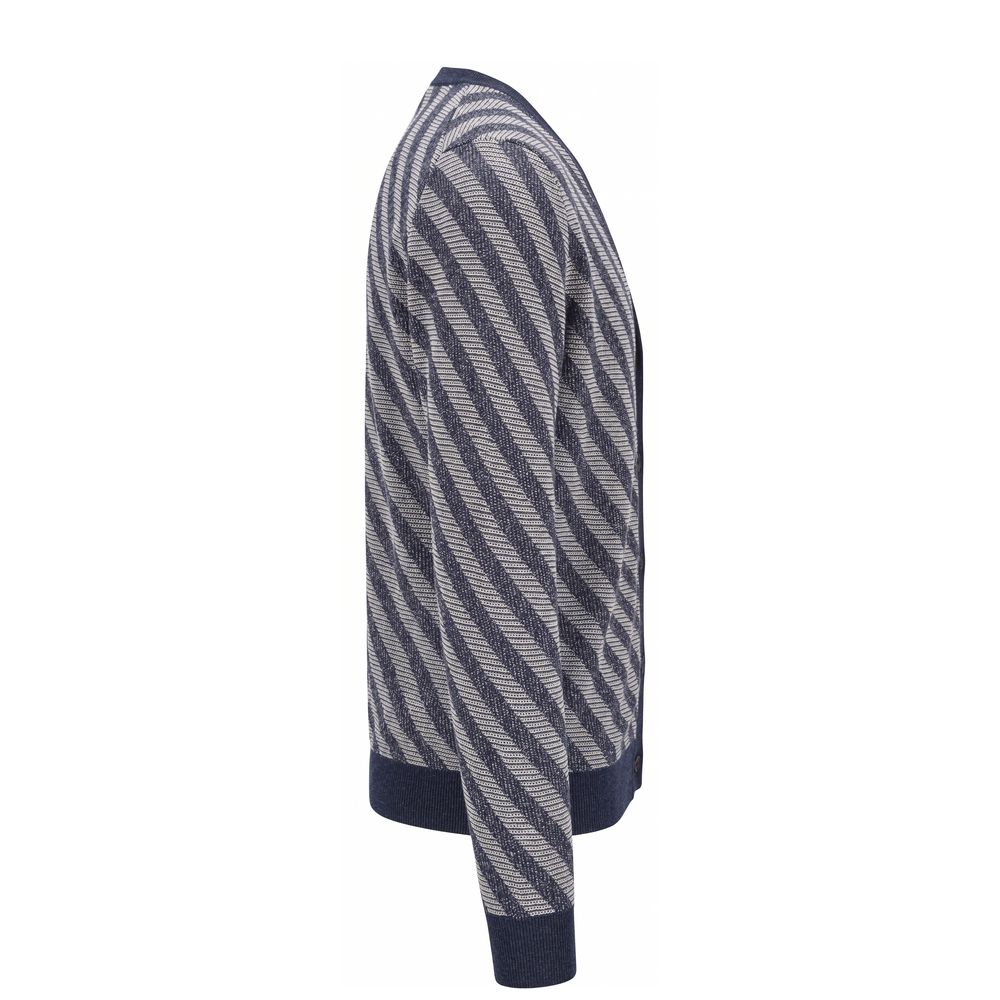 Malo Blue Linen Men Cardigan