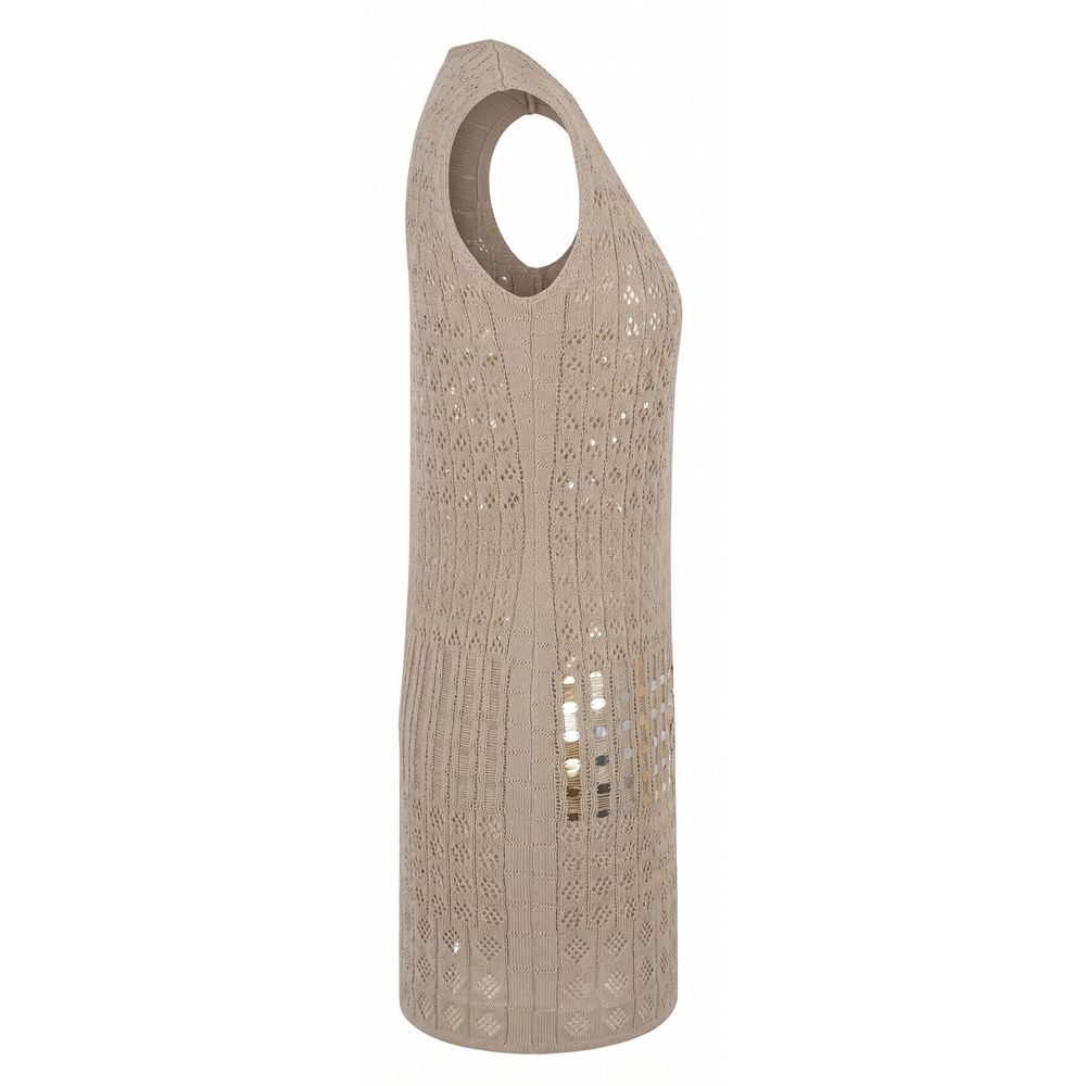 Malo Beige Cotton Women Dress