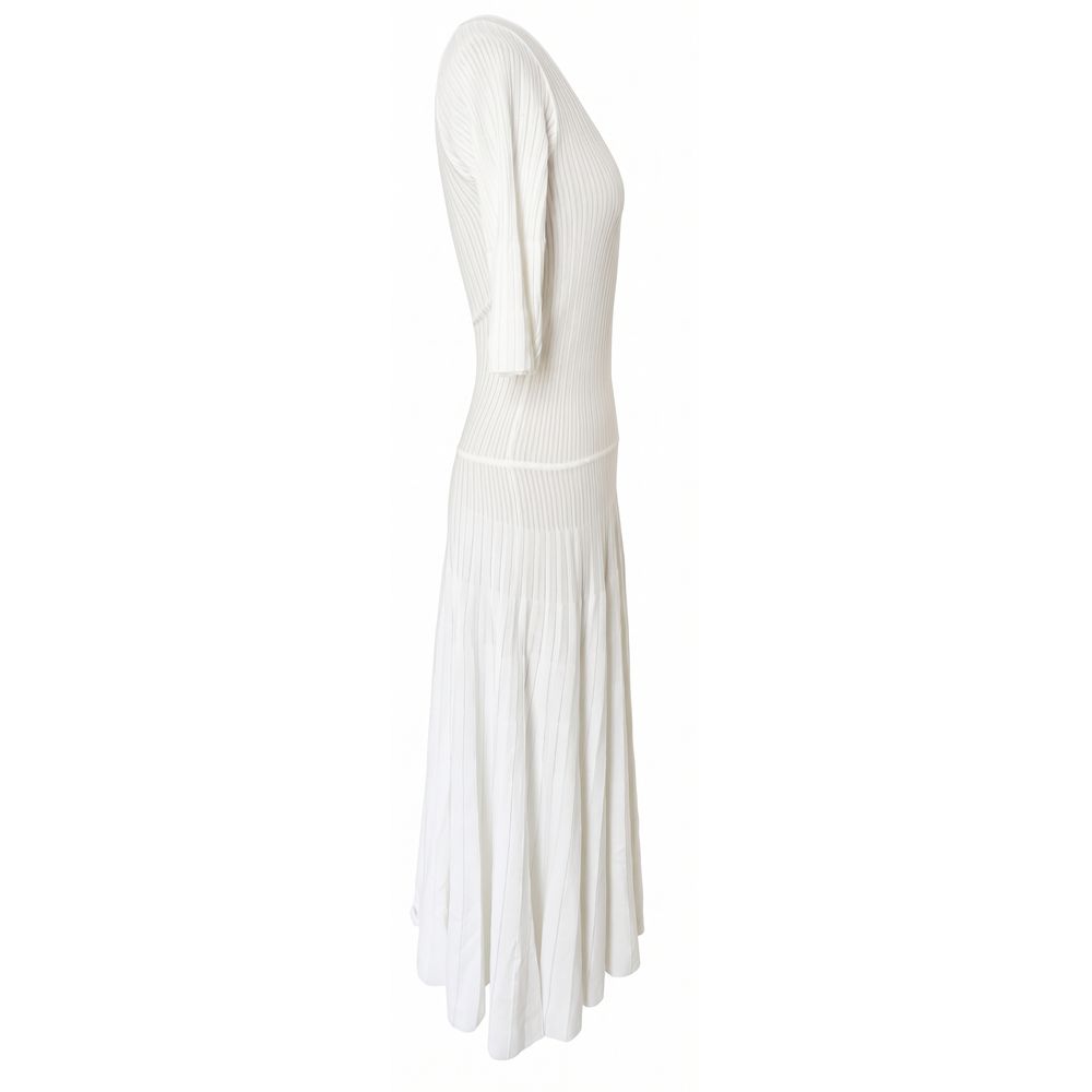 Malo White Cotton Women Dress Malo