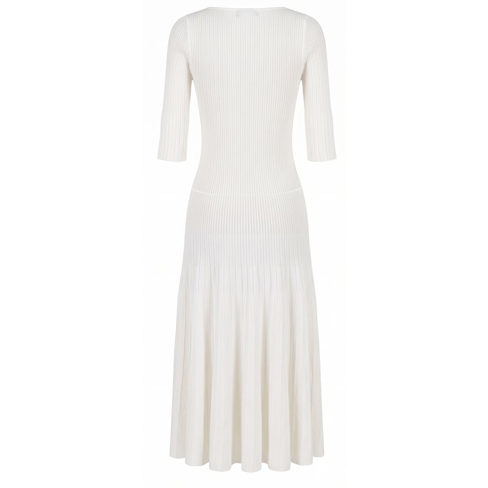 Malo White Cotton Women Dress