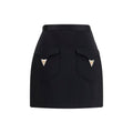Versace Black Wool Oves Aries Mini Skirt