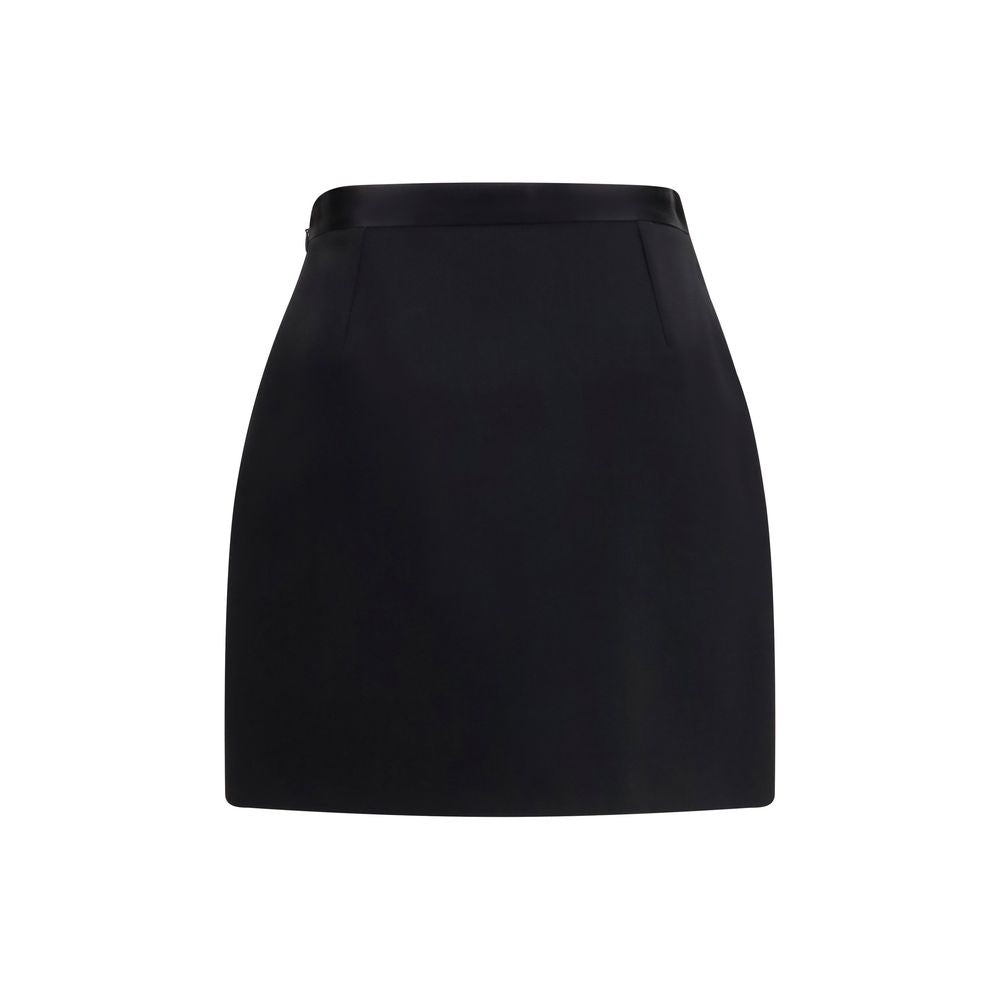 Versace Black Wool Oves Aries Mini Skirt