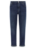 Brunello Cucinelli Blue Cotton Straight-Leg Jeans