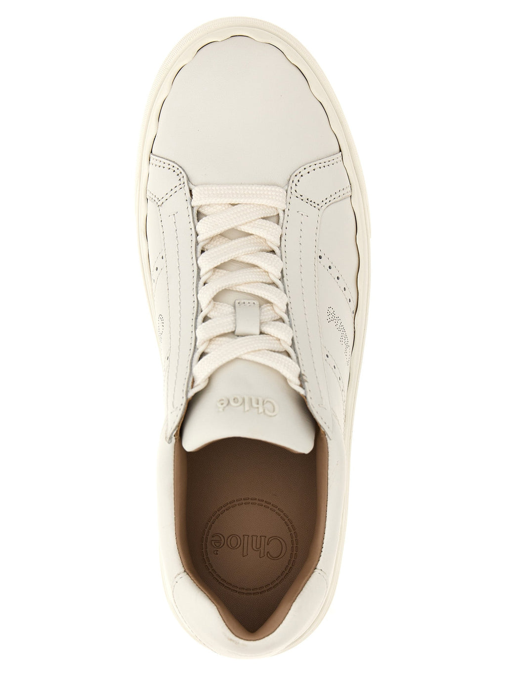 Chloé White Leather Low Top Sneakers