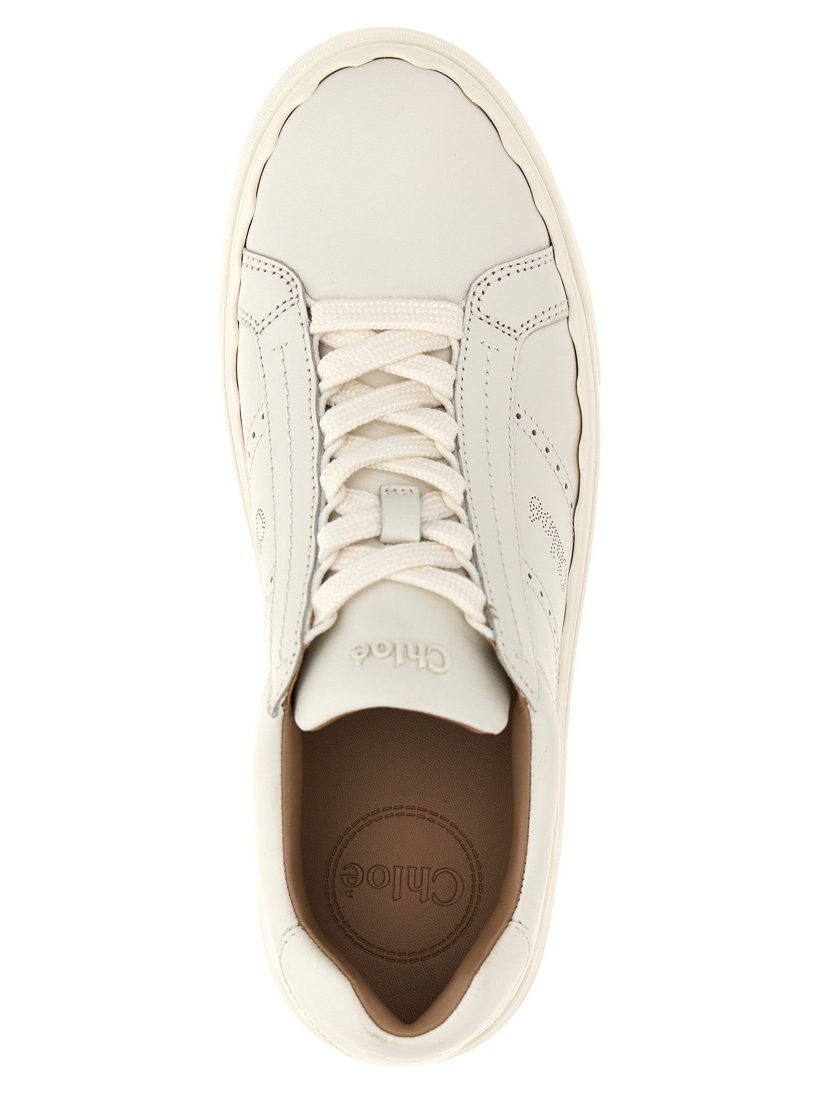 Chloé White Leather Low Top Sneakers
