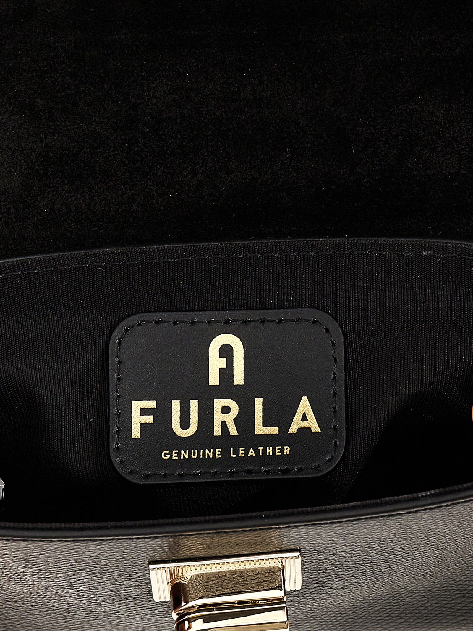 Furla Black Leather Crossbody Bag