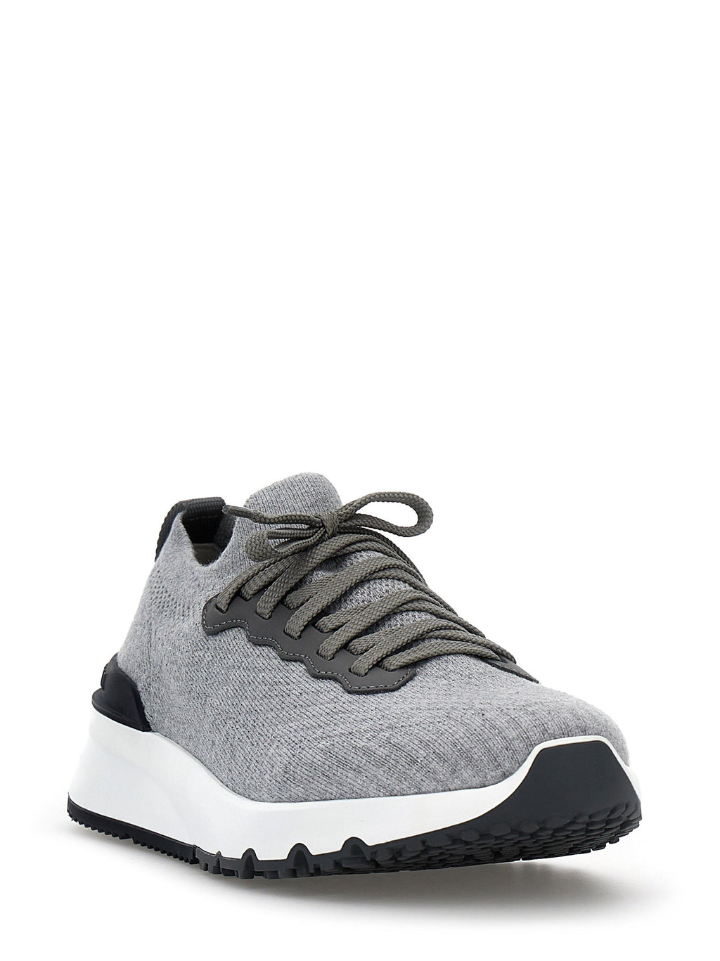 Brunello Cucinelli Gray Cotton Athletic Sneakers