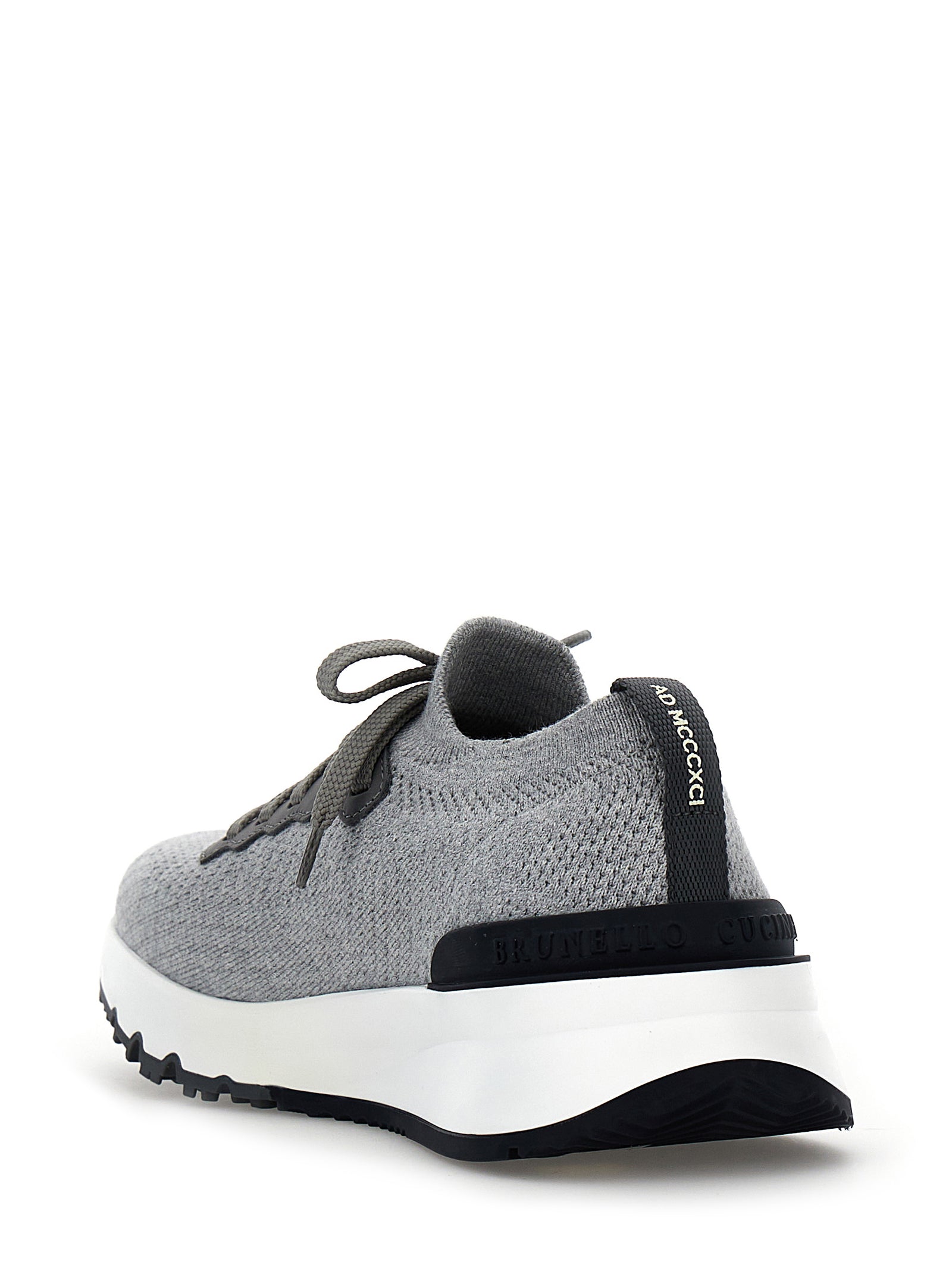 Brunello Cucinelli Gray Cotton Athletic Sneakers