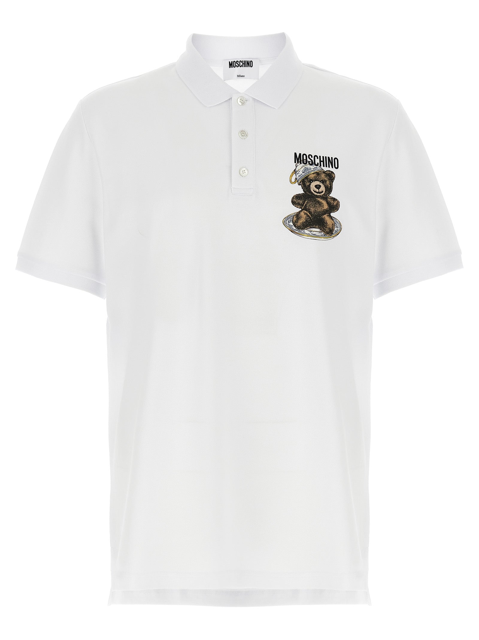 Moschino White Cotton Polo Shirt Moschino
