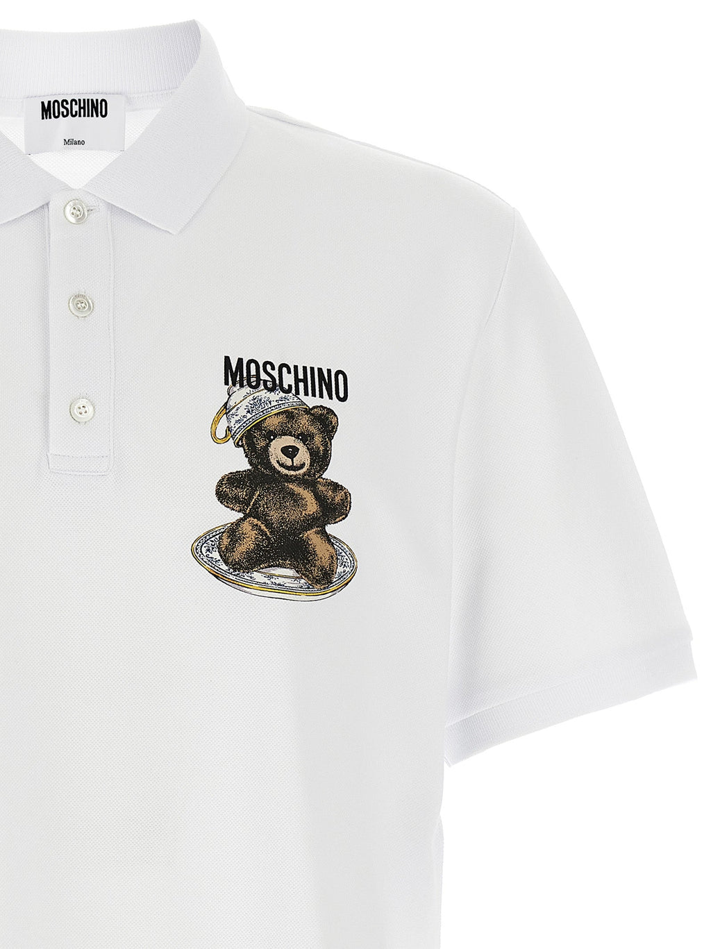 Moschino White Cotton Polo Shirt Moschino