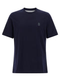 Brunello Cucinelli Blue Cotton T-Shirt