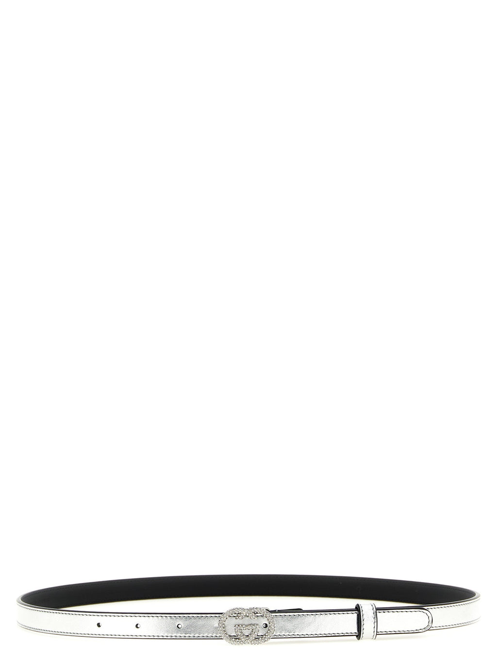 Gucci Silver Calfskin Thin Belt