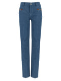 Gucci Blue Cotton Straight-Leg Jeans