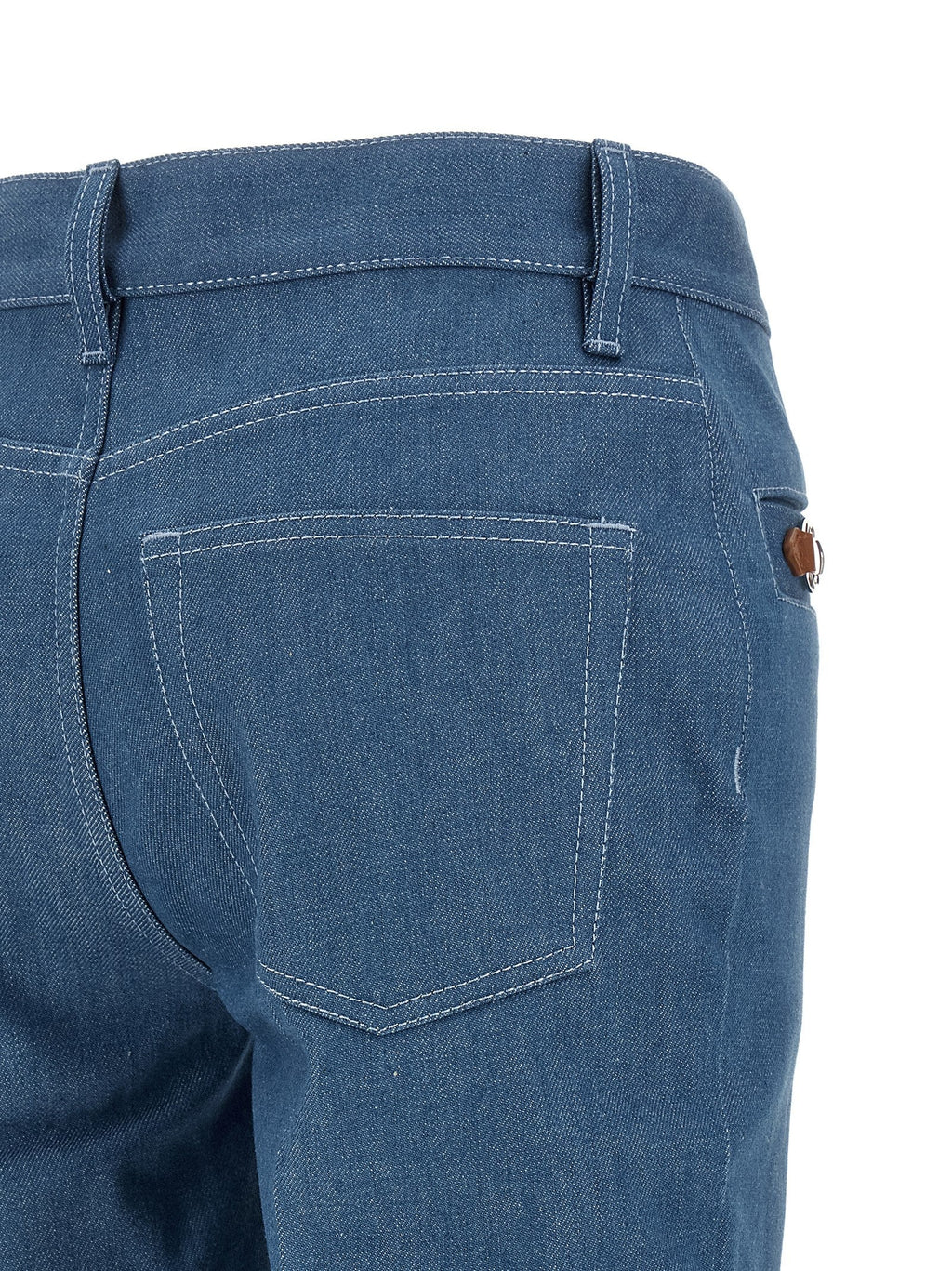 Gucci Blue Cotton Straight-Leg Jeans