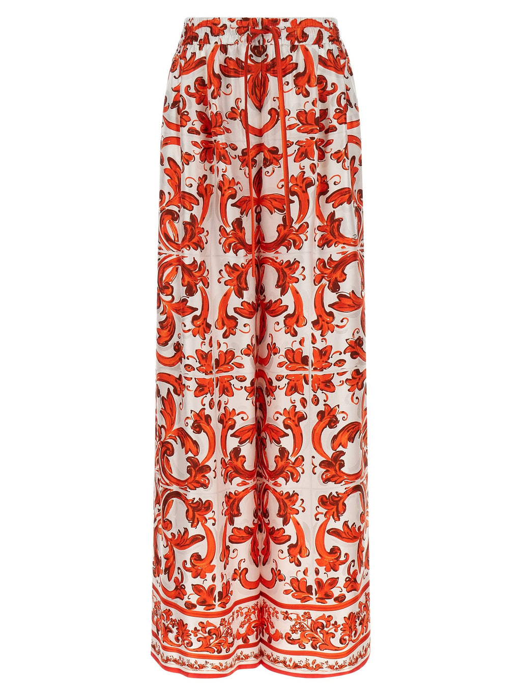 Dolce & Gabbana Orange Silk Flared Pants