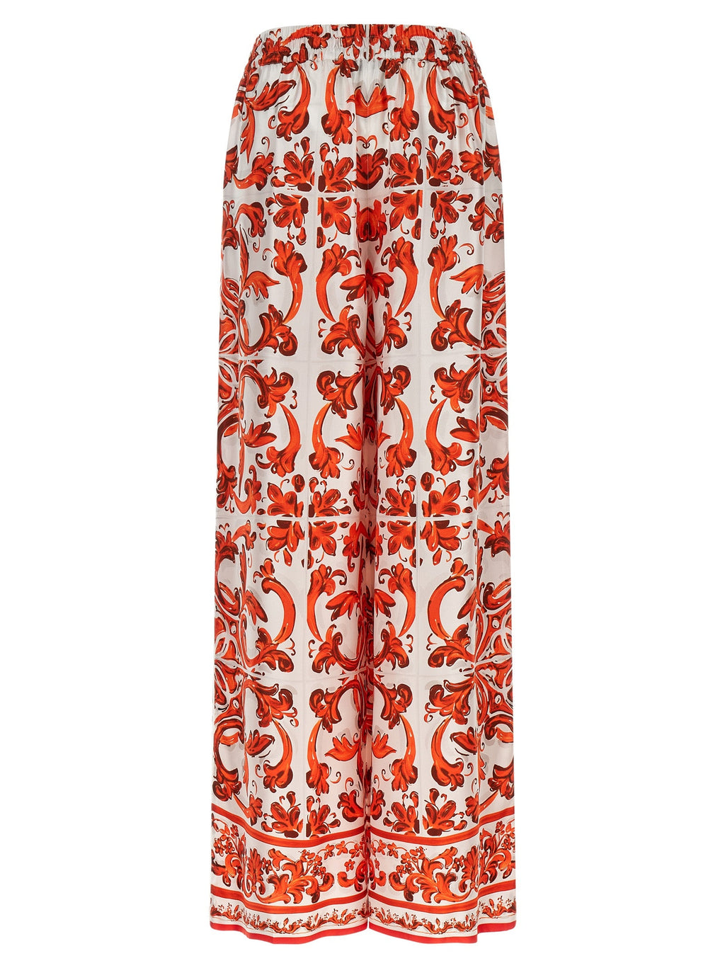 Dolce & Gabbana Orange Silk Flared Pants