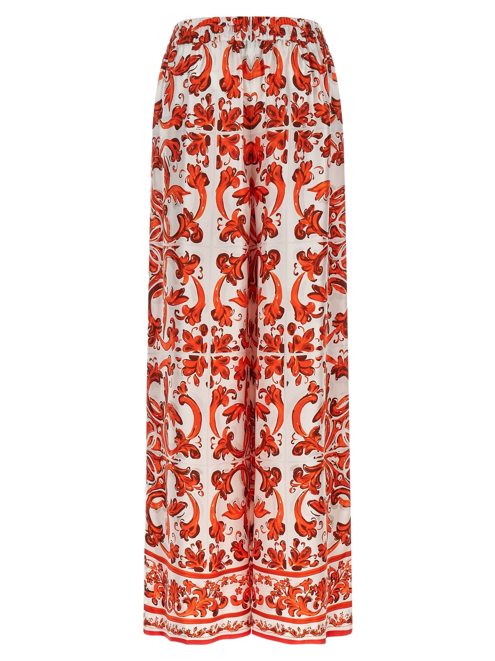 Dolce & Gabbana Orange Silk Flared Pants