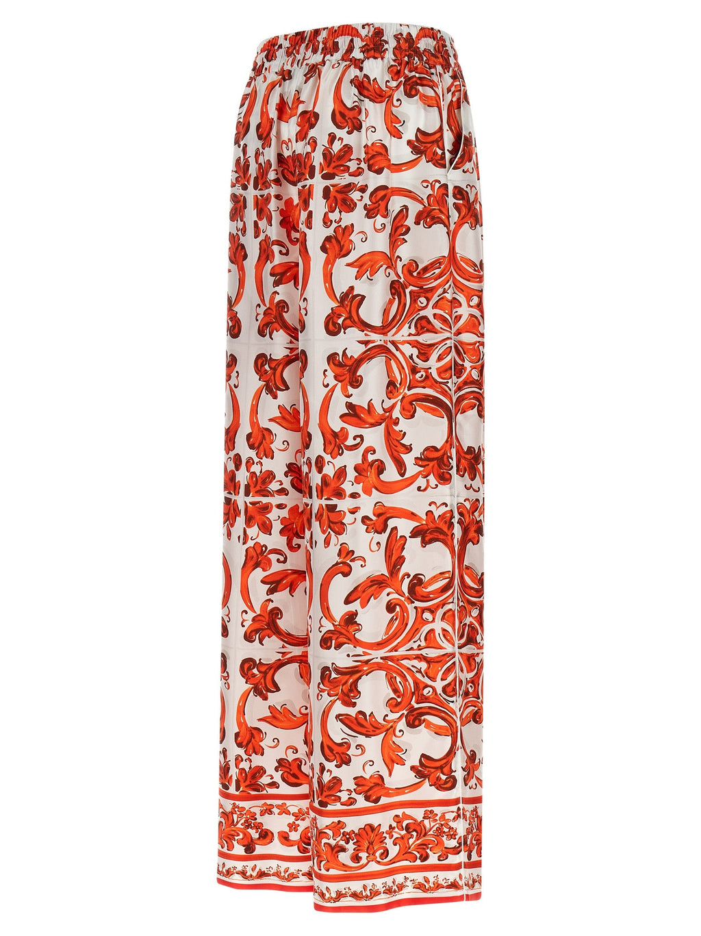 Dolce & Gabbana Orange Silk Flared Pants