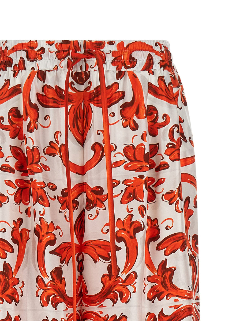 Dolce & Gabbana Orange Silk Flared Pants