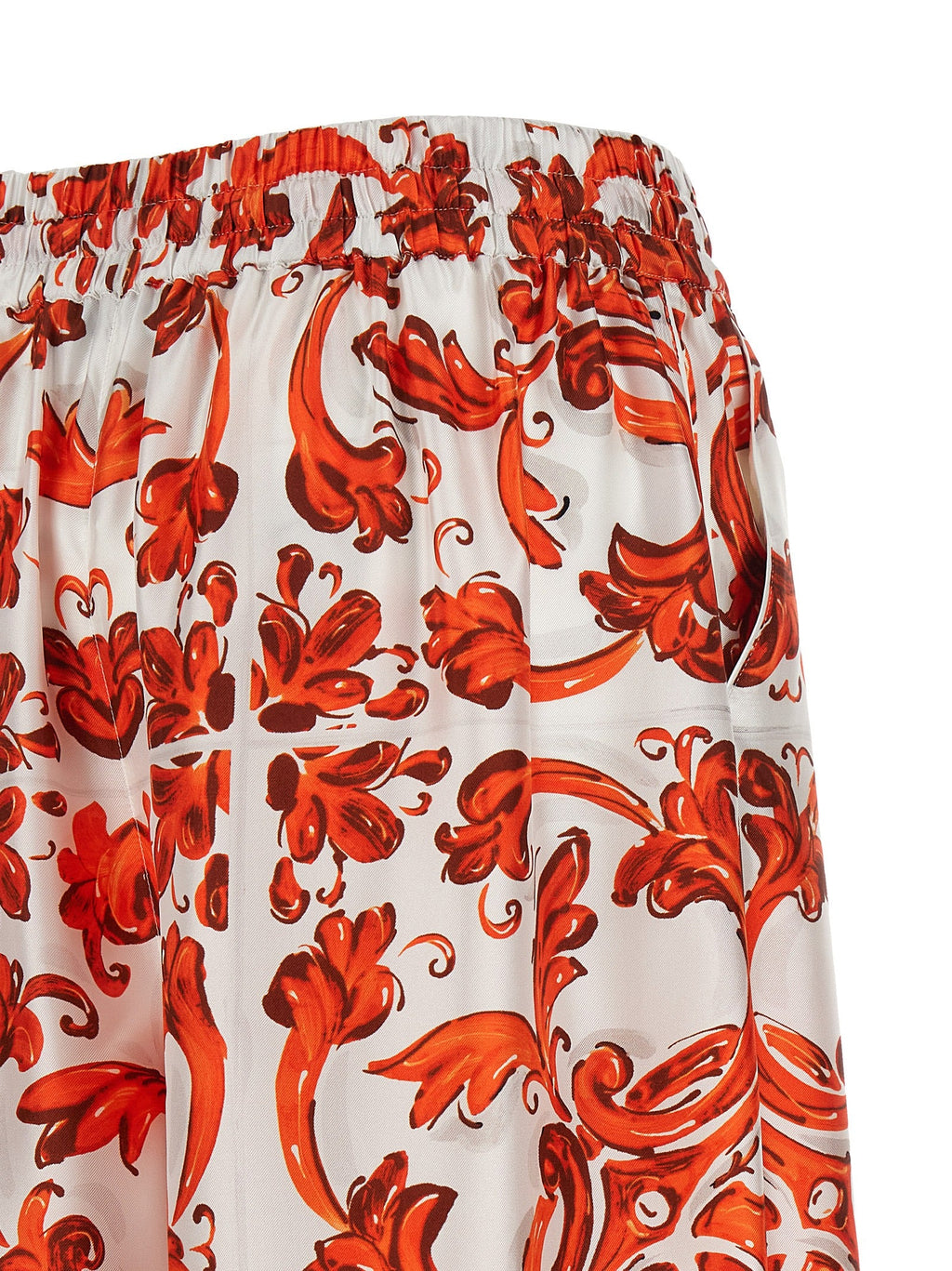 Dolce & Gabbana Orange Silk Flared Pants