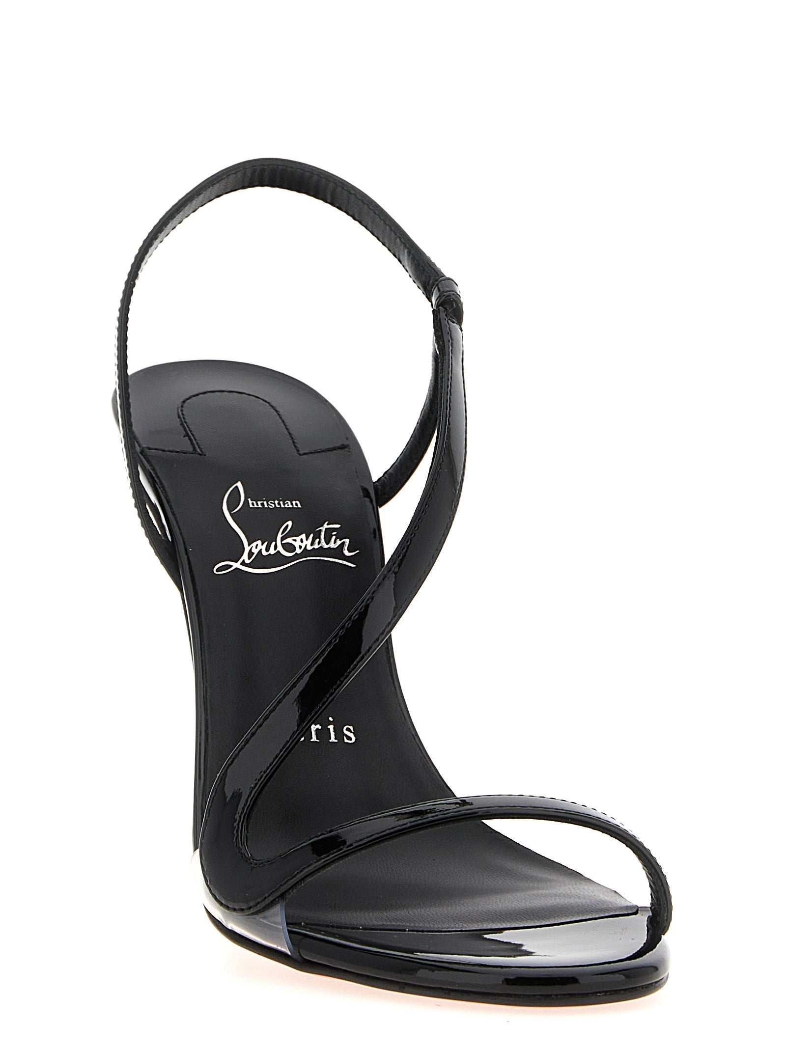 Christian Louboutin Black Calfskin Stiletto Heel Sandals