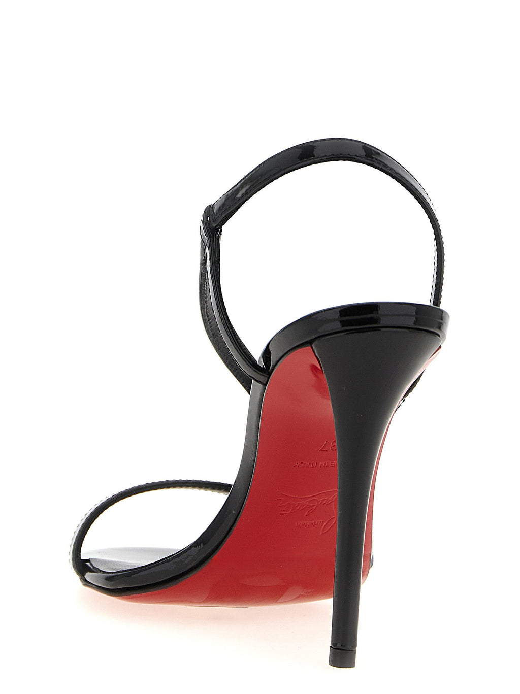 Christian Louboutin Black Calfskin Stiletto Heel Sandals