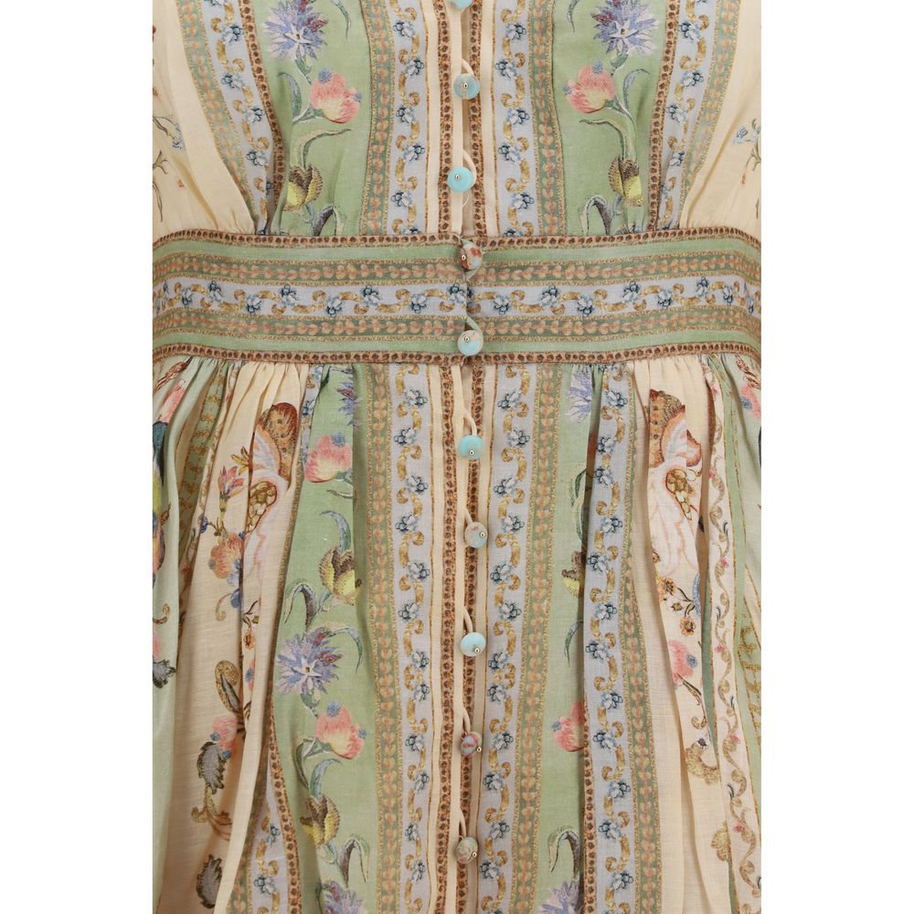Zimmermann Multicolor Linen Casual Dress Zimmermann