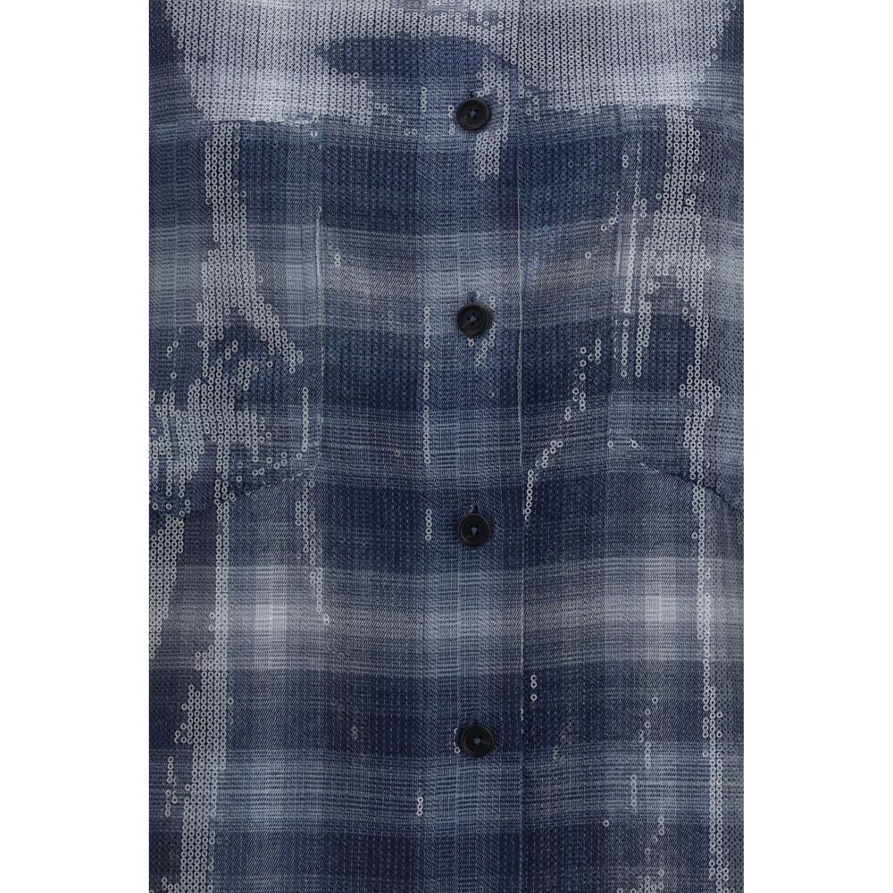 PINKO Blue Polyester Pattern Shirt PINKO