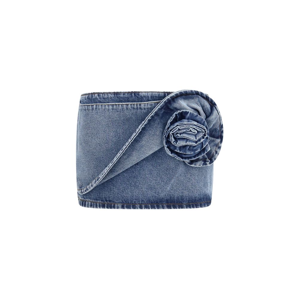 Magda Butrym Blue Cotton Mini Skirt Magda Butrym