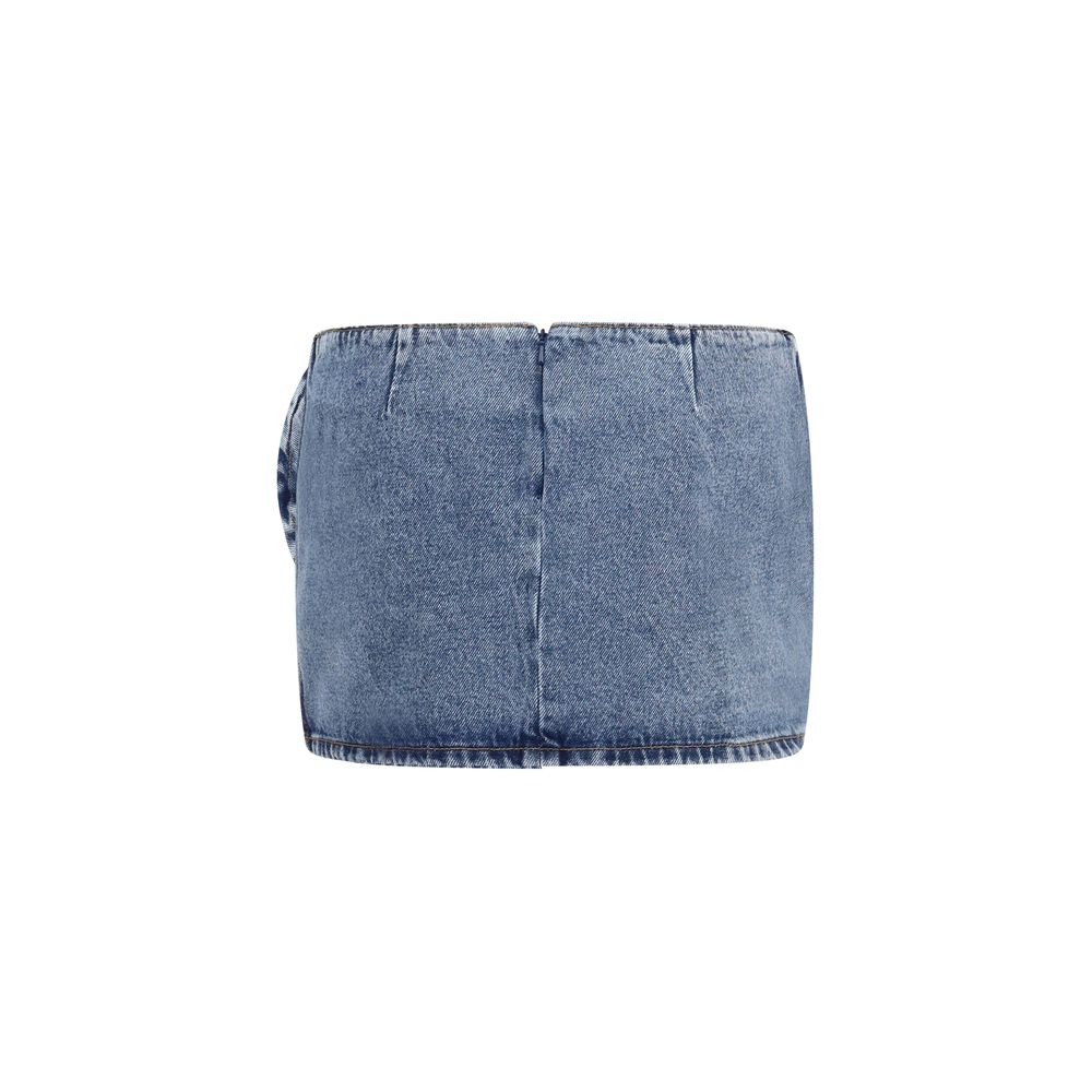 Magda Butrym Blue Cotton Mini Skirt Magda Butrym