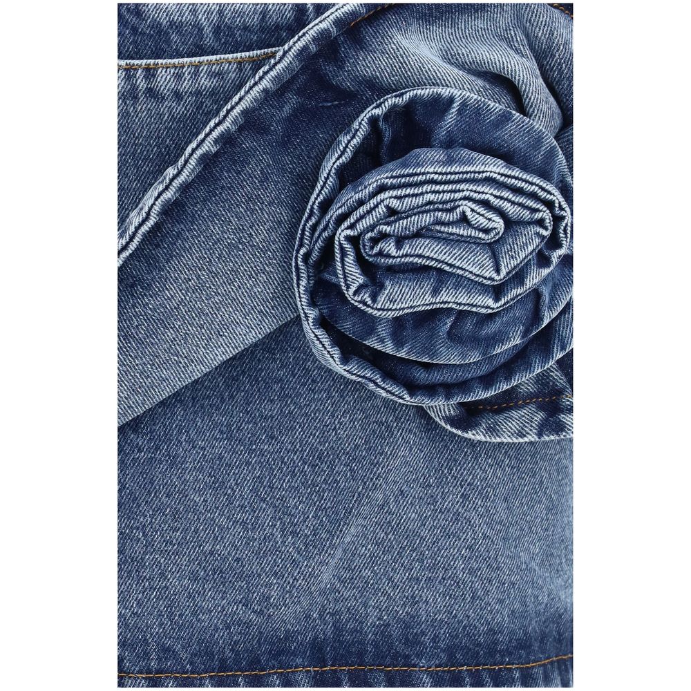 Magda Butrym Blue Cotton Mini Skirt Magda Butrym