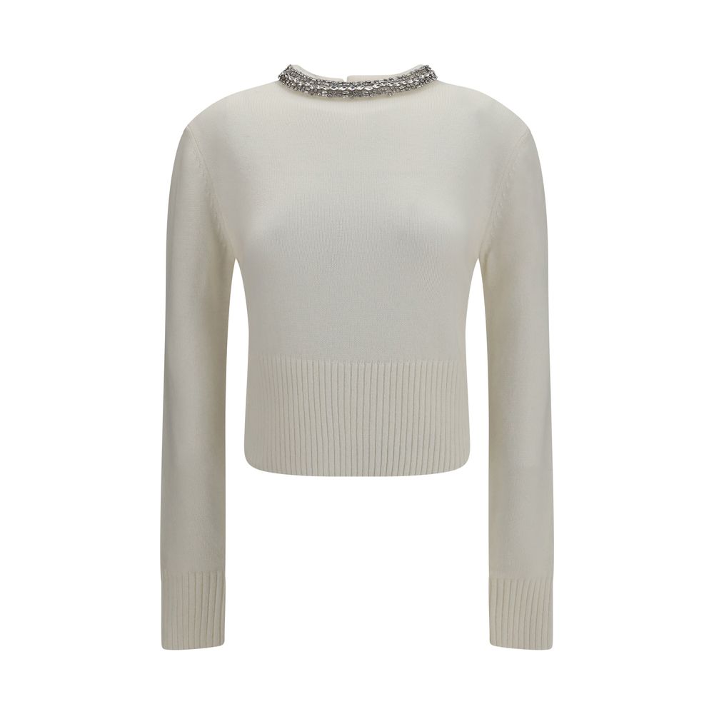 PINKO White Wool Oves Aries Sweatshirt PINKO