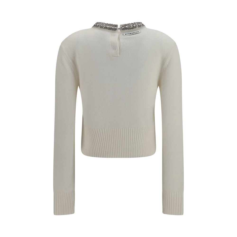 PINKO White Wool Oves Aries Sweatshirt PINKO