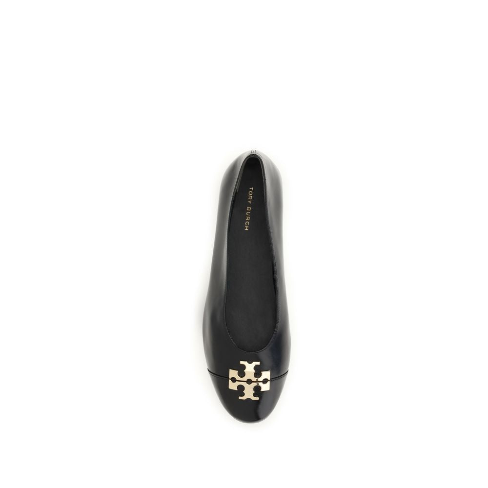 Tory Burch Black Calf Leather Bos Taurus Ballet Flats