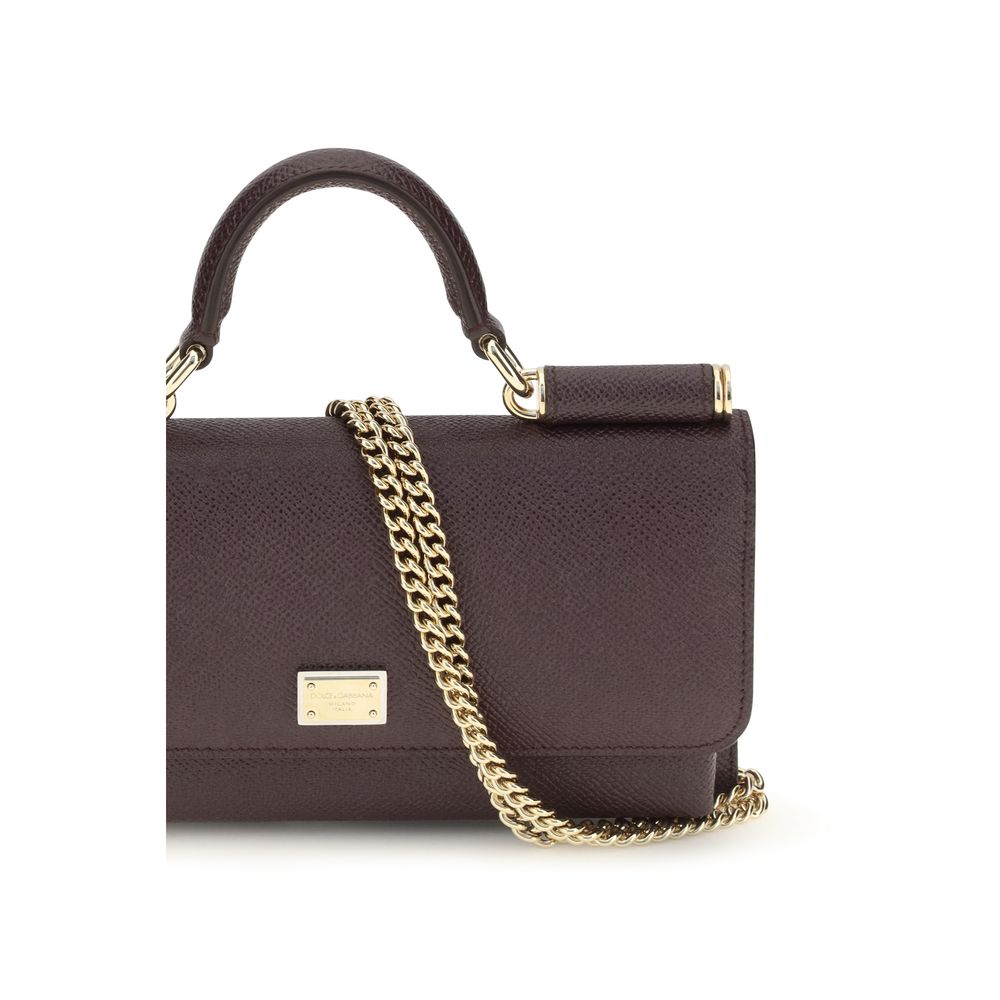 Dolce & Gabbana Brown Calf Leather Bos Taurus Shoulder Bag