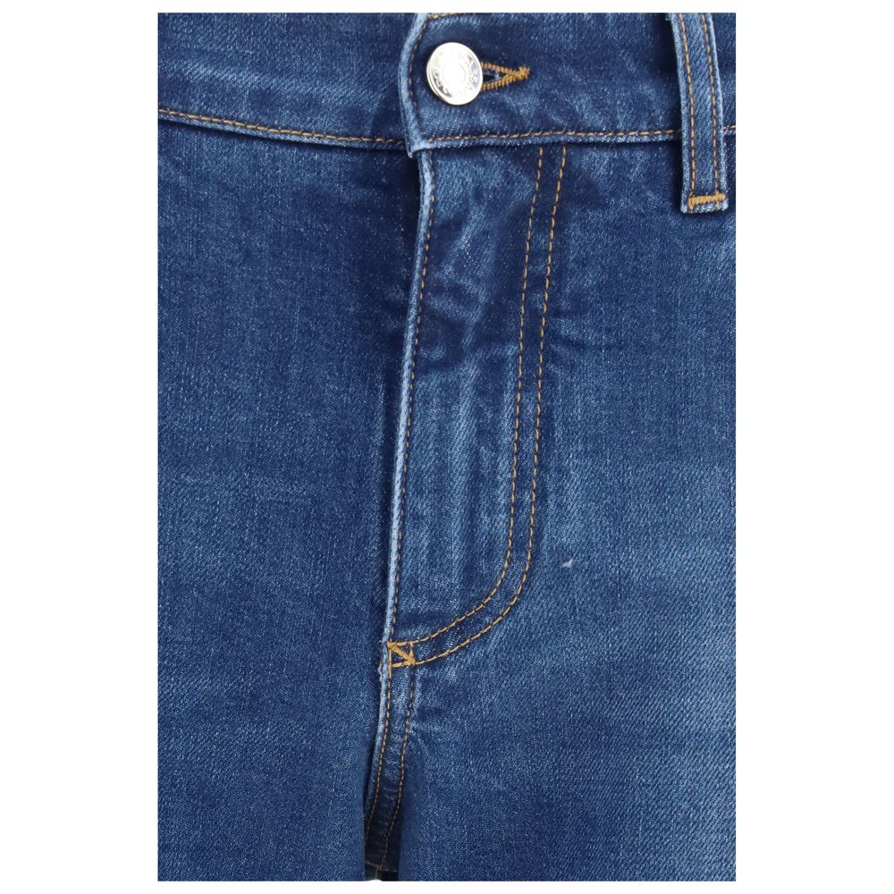 Dolce & Gabbana Blue Cotton Slim Fit Jeans
