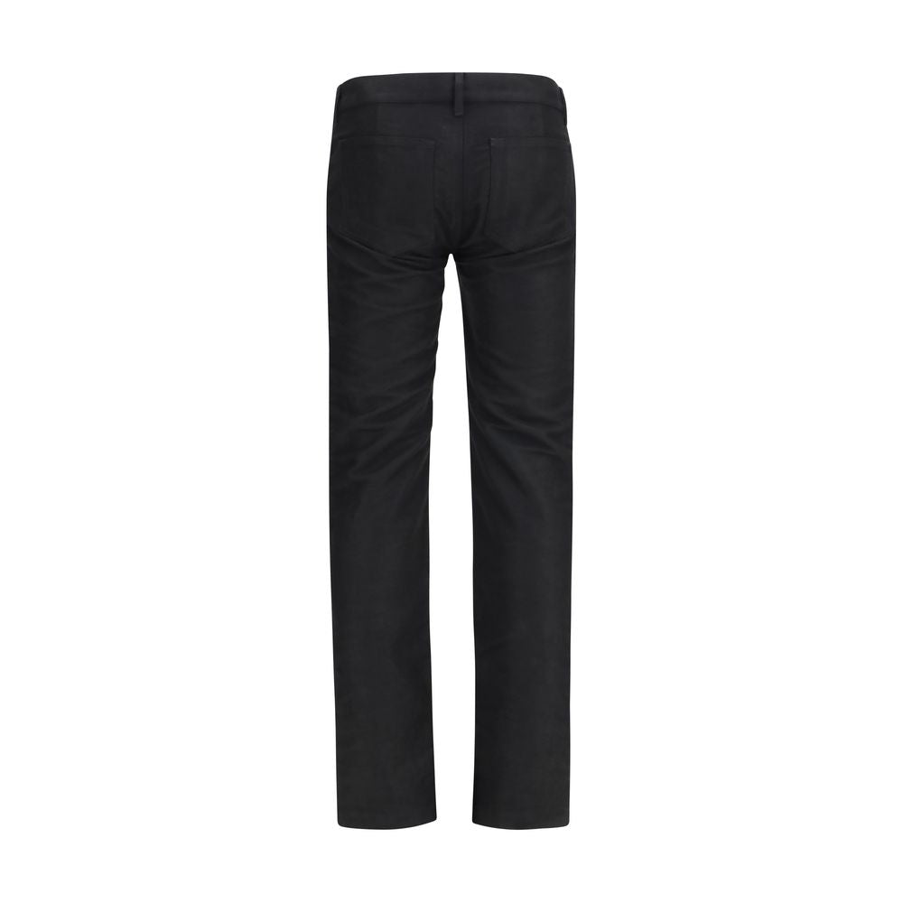 Rick Owens Black Wool Oves Aries Straight-Leg Jeans