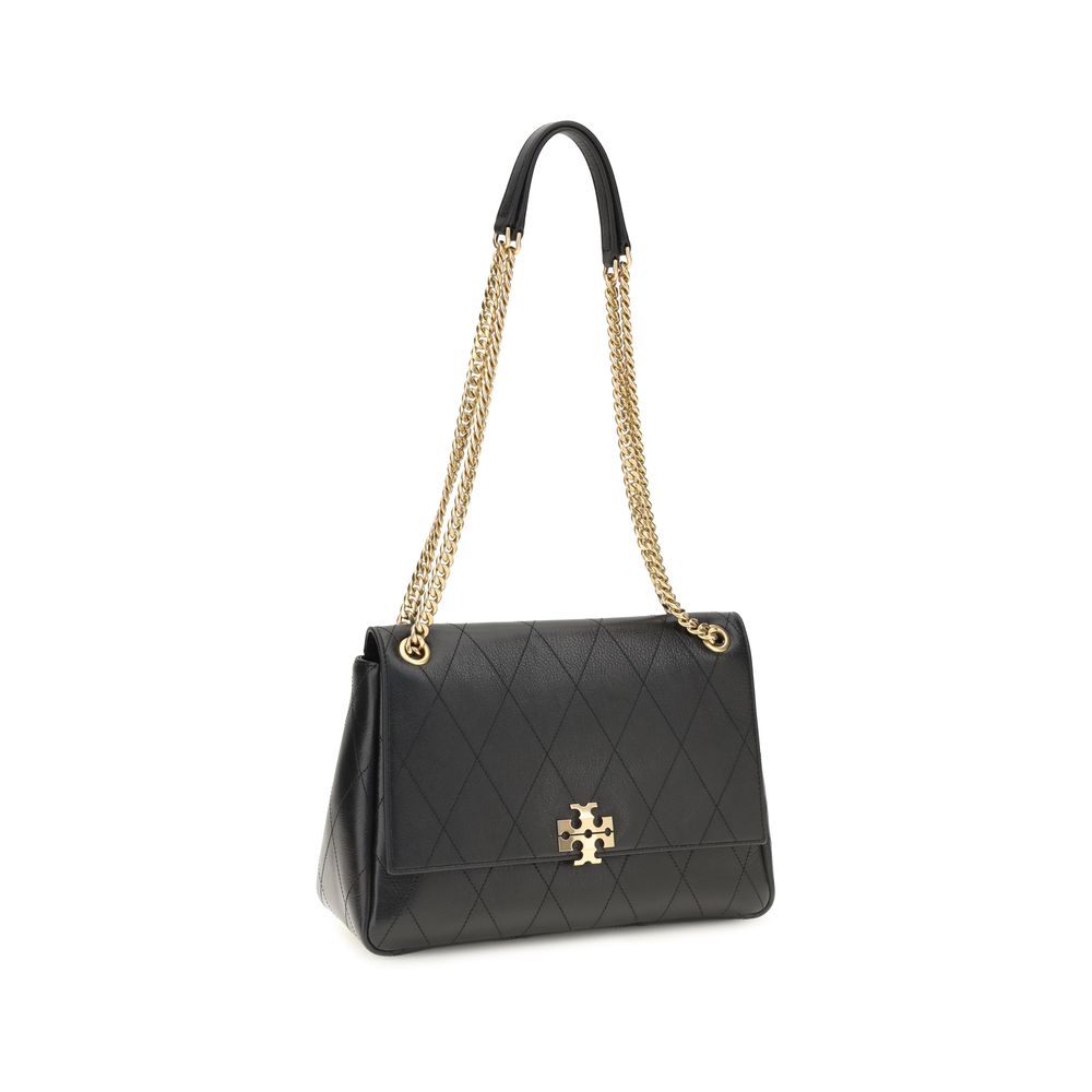 Tory Burch Black Calf Leather Bos Taurus Shoulder Bag
